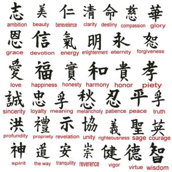 asian handwriting and symbols