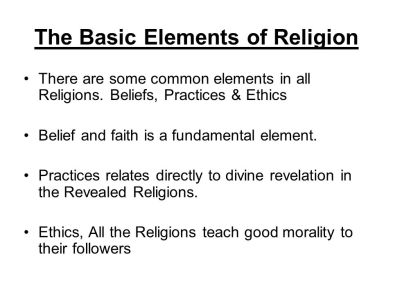 Basic Elements of Religion