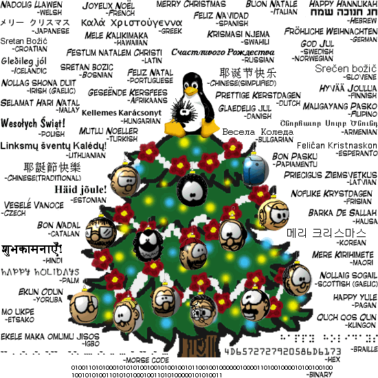 Happy holidays and Merry Christmas in 106 different languages
